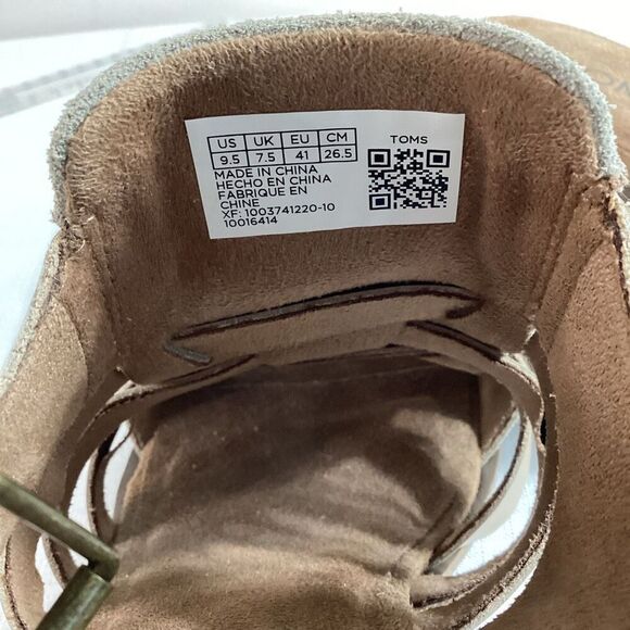 TOMS Women’s Tan Suede & Leather Block Heel Sandal Size  9.5 - Picture 7 of 8